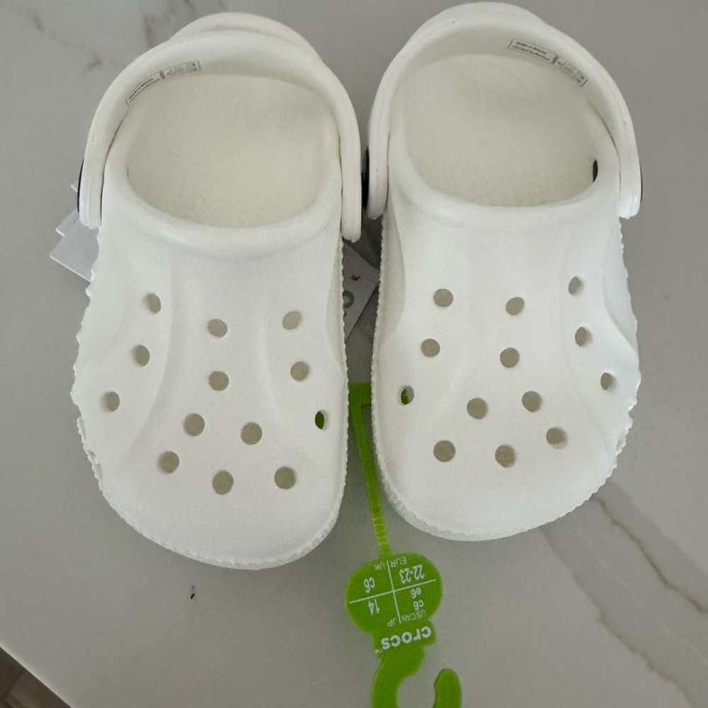 NWT CROCS White Slip-On Design TODDLER